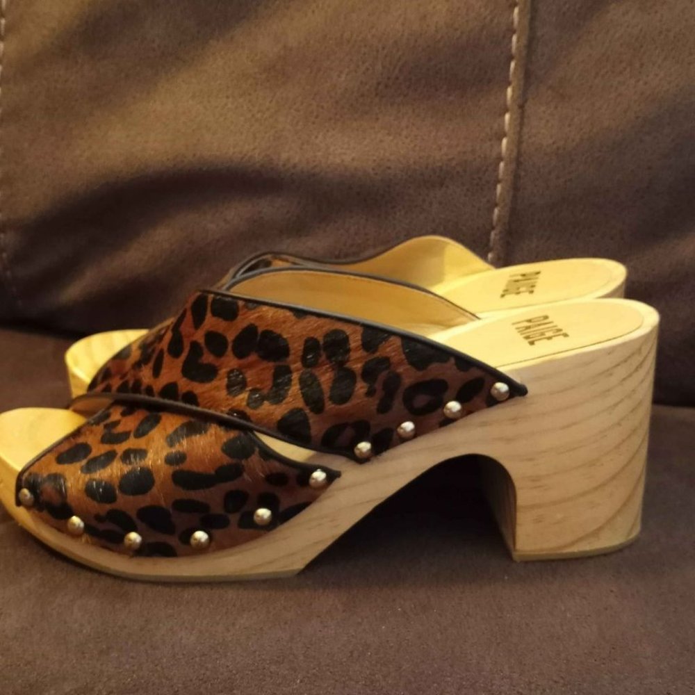 PAIGE Jules Genuine Calf Hair Mule Shoes size 6.5 - Picture 3 of 10